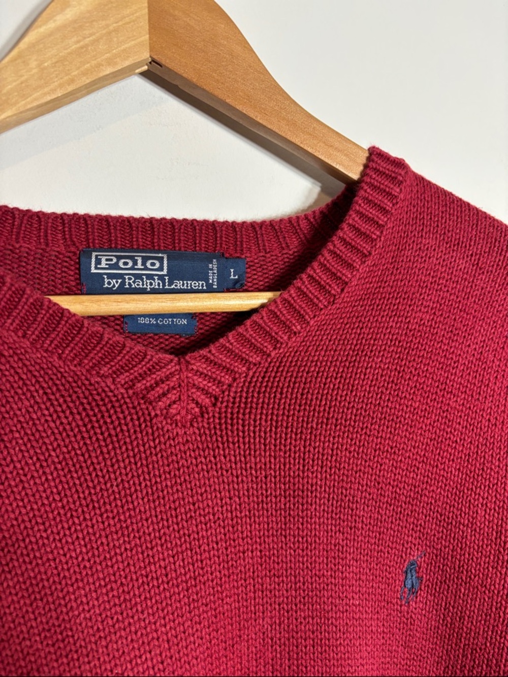 Vintage Polo Ralph Lauren Knit Sweater Cotton Large - Picture 2 of 3